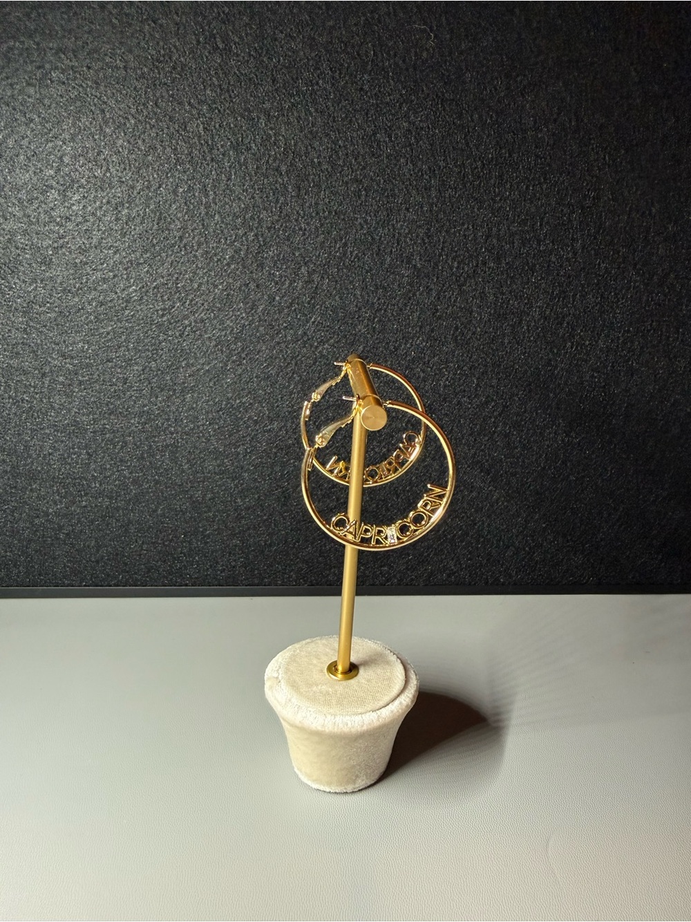 Capricorn Gold-Tone Statement Hoop Earrings 🗽